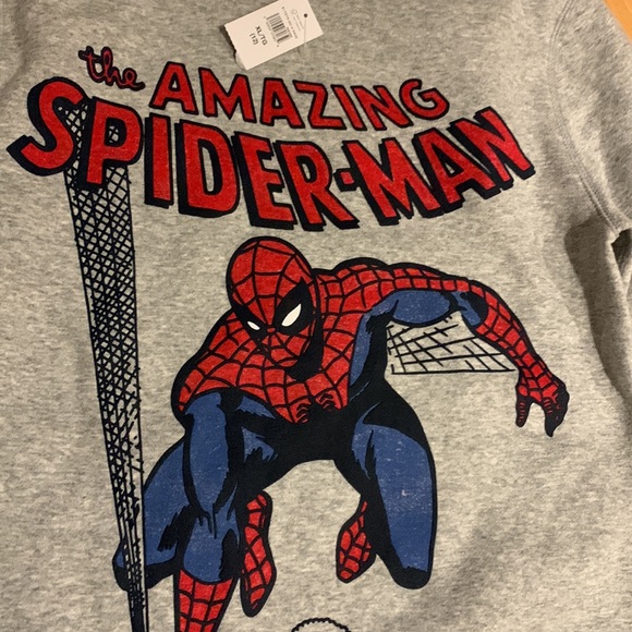 NWT Boys Gap Spider-Man Crew Sweatshirt - size XL (12) - Picture 4 of 11